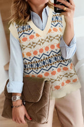 Fashion v-neck vest Knitted Sleeveless Vest Sweaters pullover Sai Feel